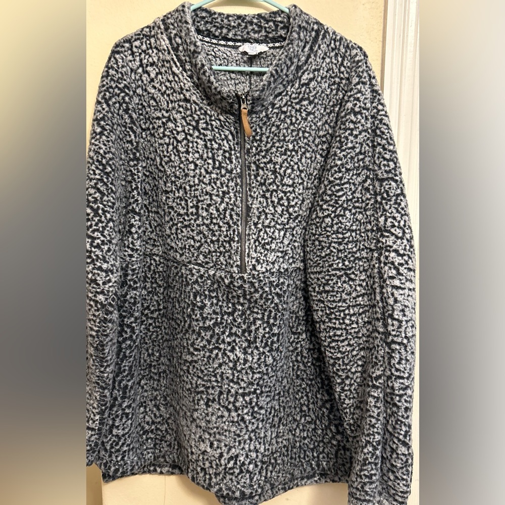 Cozy Gray and Black Pullover Sweater